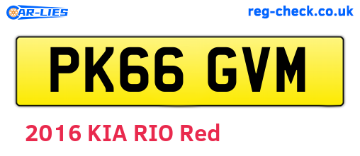PK66GVM are the vehicle registration plates.