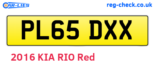 PL65DXX are the vehicle registration plates.