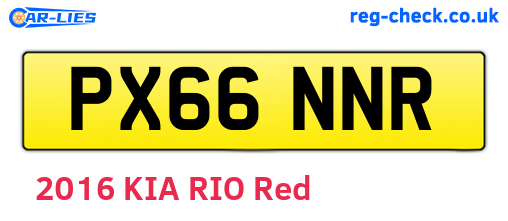 PX66NNR are the vehicle registration plates.