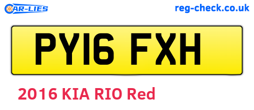 PY16FXH are the vehicle registration plates.