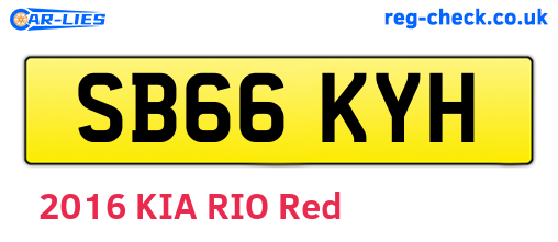 SB66KYH are the vehicle registration plates.