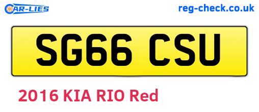 SG66CSU are the vehicle registration plates.