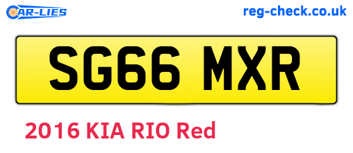 SG66MXR are the vehicle registration plates.