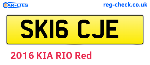 SK16CJE are the vehicle registration plates.