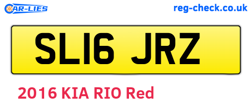SL16JRZ are the vehicle registration plates.