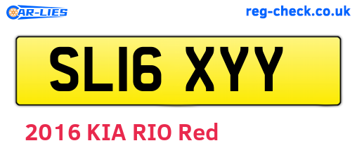 SL16XYY are the vehicle registration plates.