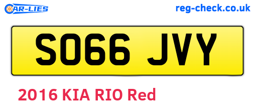 SO66JVY are the vehicle registration plates.