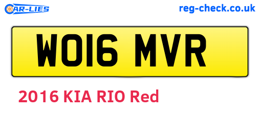 WO16MVR are the vehicle registration plates.