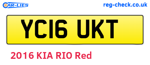 YC16UKT are the vehicle registration plates.