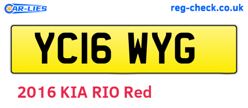 YC16WYG are the vehicle registration plates.