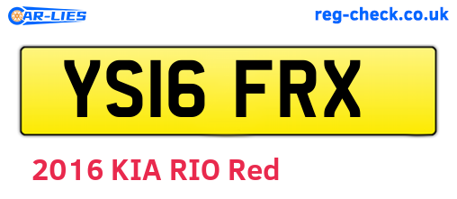 YS16FRX are the vehicle registration plates.