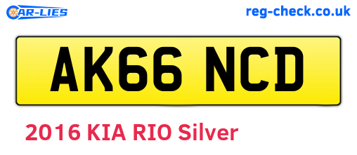 AK66NCD are the vehicle registration plates.
