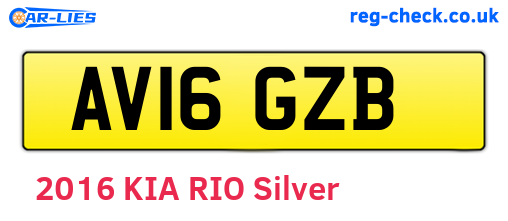 AV16GZB are the vehicle registration plates.