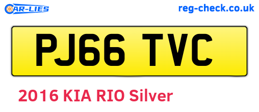 PJ66TVC are the vehicle registration plates.