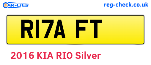 R17AFT are the vehicle registration plates.