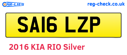 SA16LZP are the vehicle registration plates.