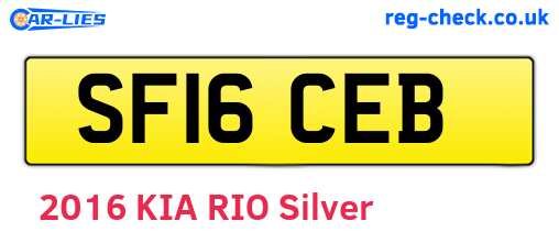 SF16CEB are the vehicle registration plates.