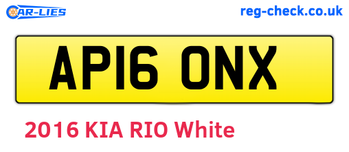 AP16ONX are the vehicle registration plates.