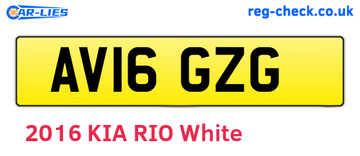 AV16GZG are the vehicle registration plates.