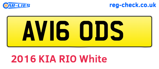 AV16ODS are the vehicle registration plates.
