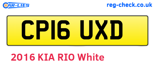 CP16UXD are the vehicle registration plates.