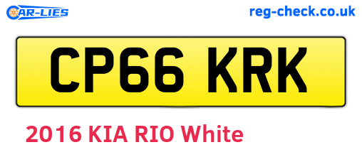 CP66KRK are the vehicle registration plates.