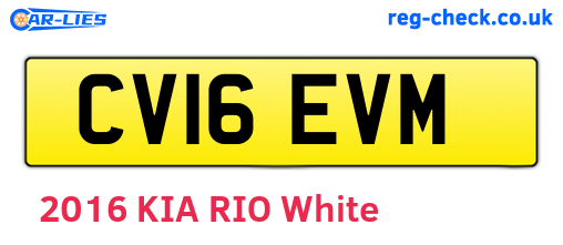 CV16EVM are the vehicle registration plates.