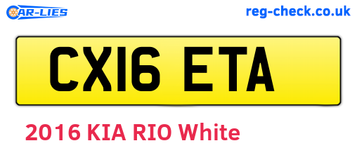 CX16ETA are the vehicle registration plates.