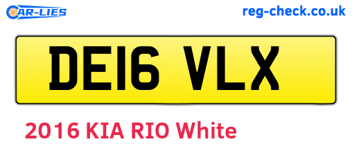DE16VLX are the vehicle registration plates.