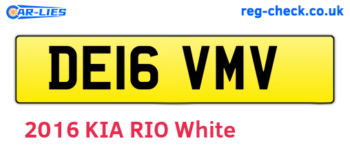 DE16VMV are the vehicle registration plates.