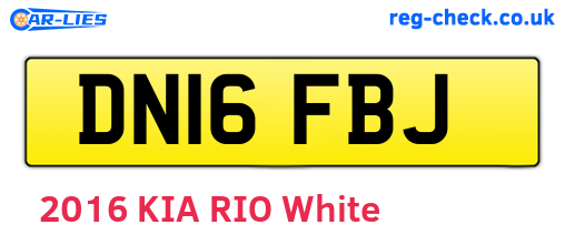 DN16FBJ are the vehicle registration plates.