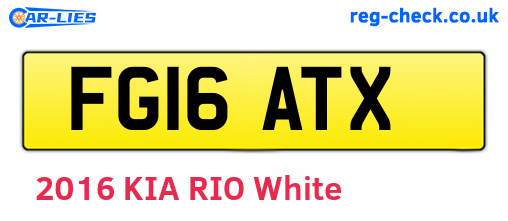FG16ATX are the vehicle registration plates.
