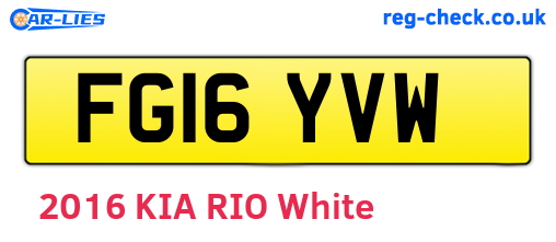FG16YVW are the vehicle registration plates.