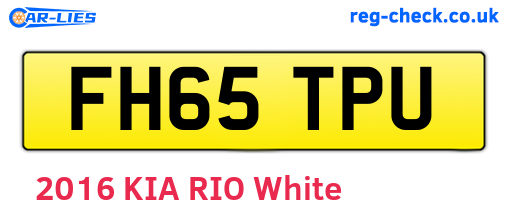 FH65TPU are the vehicle registration plates.