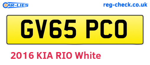 GV65PCO are the vehicle registration plates.