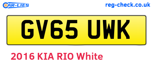 GV65UWK are the vehicle registration plates.
