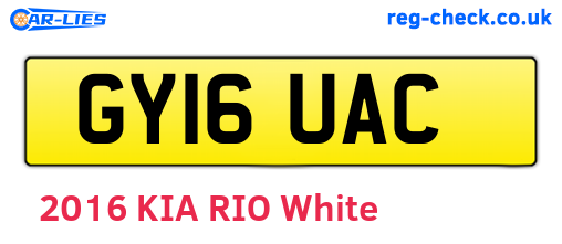 GY16UAC are the vehicle registration plates.