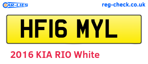 HF16MYL are the vehicle registration plates.