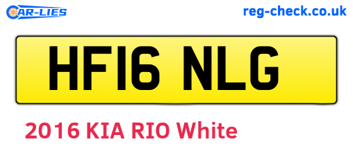 HF16NLG are the vehicle registration plates.