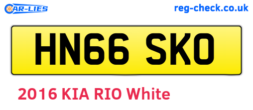 HN66SKO are the vehicle registration plates.