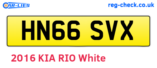 HN66SVX are the vehicle registration plates.