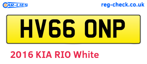 HV66ONP are the vehicle registration plates.