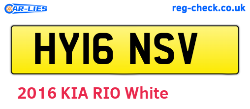 HY16NSV are the vehicle registration plates.