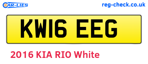 KW16EEG are the vehicle registration plates.
