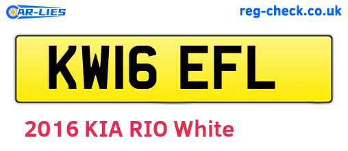 KW16EFL are the vehicle registration plates.