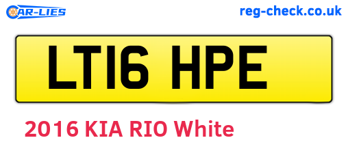 LT16HPE are the vehicle registration plates.