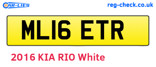 ML16ETR are the vehicle registration plates.