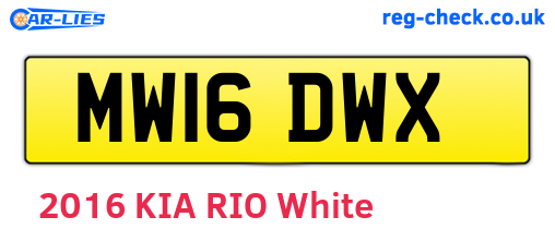 MW16DWX are the vehicle registration plates.
