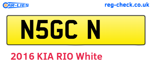 N5GCN are the vehicle registration plates.