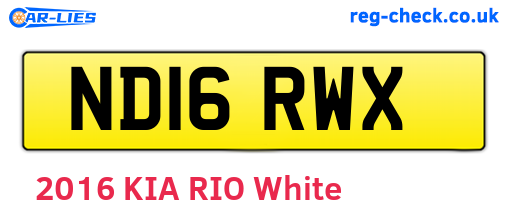 ND16RWX are the vehicle registration plates.